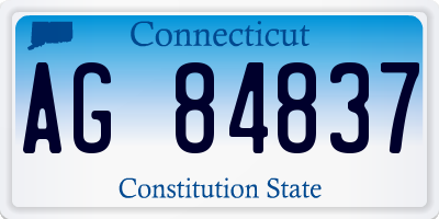 CT license plate AG84837