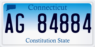 CT license plate AG84884