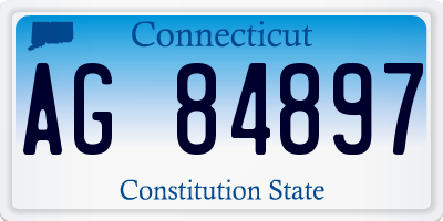 CT license plate AG84897