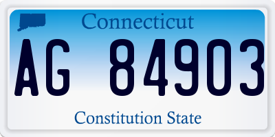 CT license plate AG84903