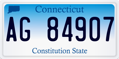 CT license plate AG84907