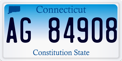 CT license plate AG84908