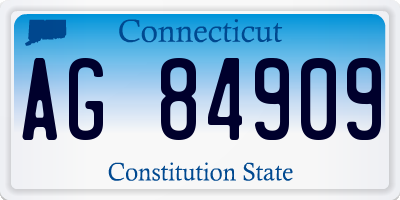 CT license plate AG84909