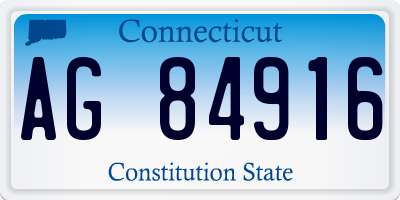 CT license plate AG84916