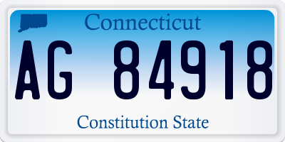 CT license plate AG84918
