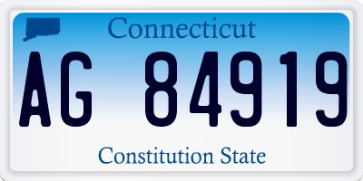 CT license plate AG84919