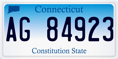 CT license plate AG84923