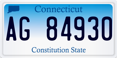 CT license plate AG84930