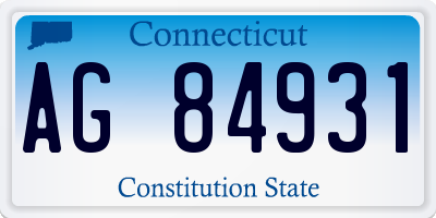 CT license plate AG84931