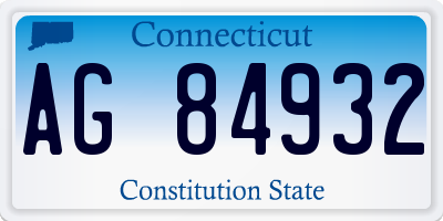 CT license plate AG84932