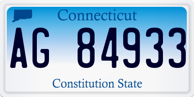 CT license plate AG84933