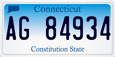 CT license plate AG84934
