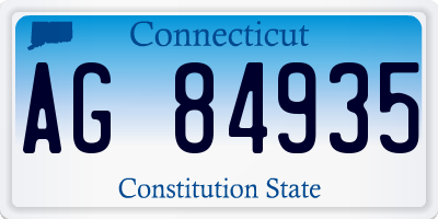 CT license plate AG84935