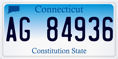 CT license plate AG84936