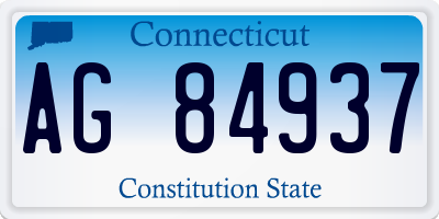 CT license plate AG84937