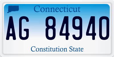 CT license plate AG84940