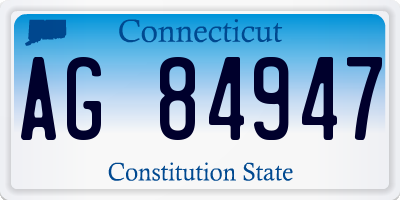 CT license plate AG84947