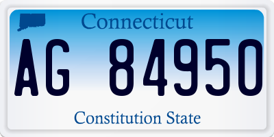 CT license plate AG84950
