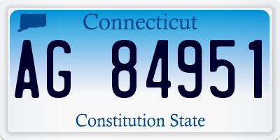 CT license plate AG84951