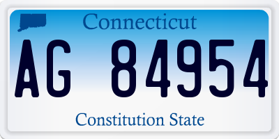 CT license plate AG84954