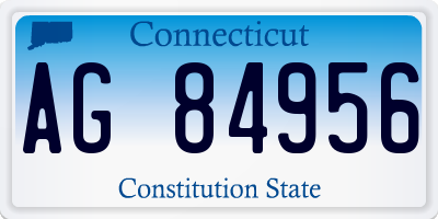 CT license plate AG84956
