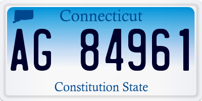 CT license plate AG84961