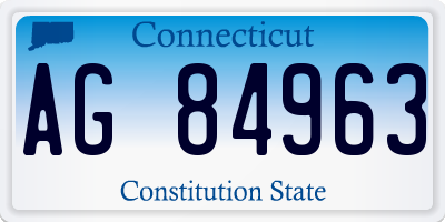 CT license plate AG84963