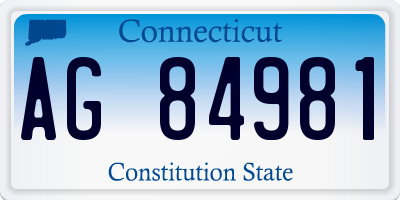 CT license plate AG84981