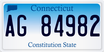 CT license plate AG84982