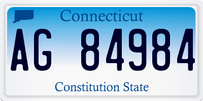 CT license plate AG84984