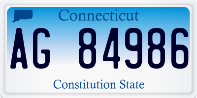 CT license plate AG84986