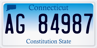 CT license plate AG84987