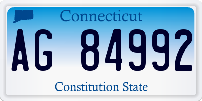 CT license plate AG84992