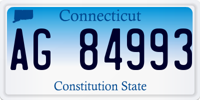 CT license plate AG84993