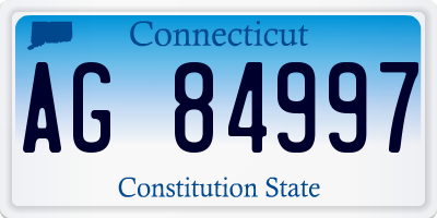 CT license plate AG84997