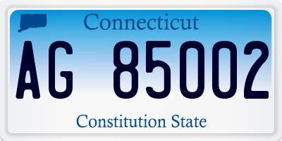 CT license plate AG85002