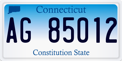 CT license plate AG85012
