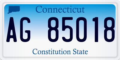 CT license plate AG85018