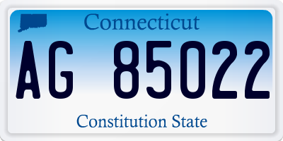 CT license plate AG85022