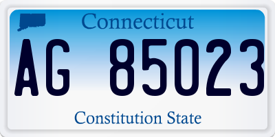 CT license plate AG85023