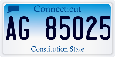 CT license plate AG85025
