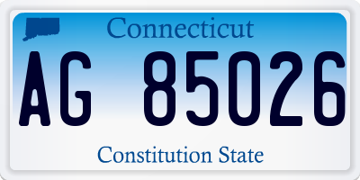 CT license plate AG85026