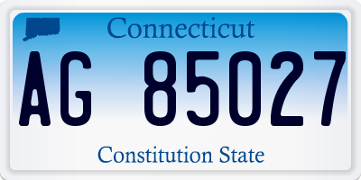 CT license plate AG85027
