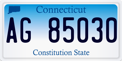 CT license plate AG85030
