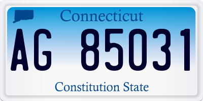 CT license plate AG85031
