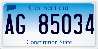 CT license plate AG85034