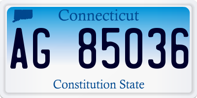 CT license plate AG85036
