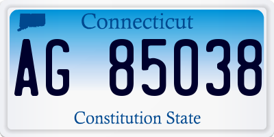 CT license plate AG85038