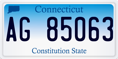 CT license plate AG85063