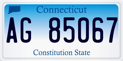 CT license plate AG85067